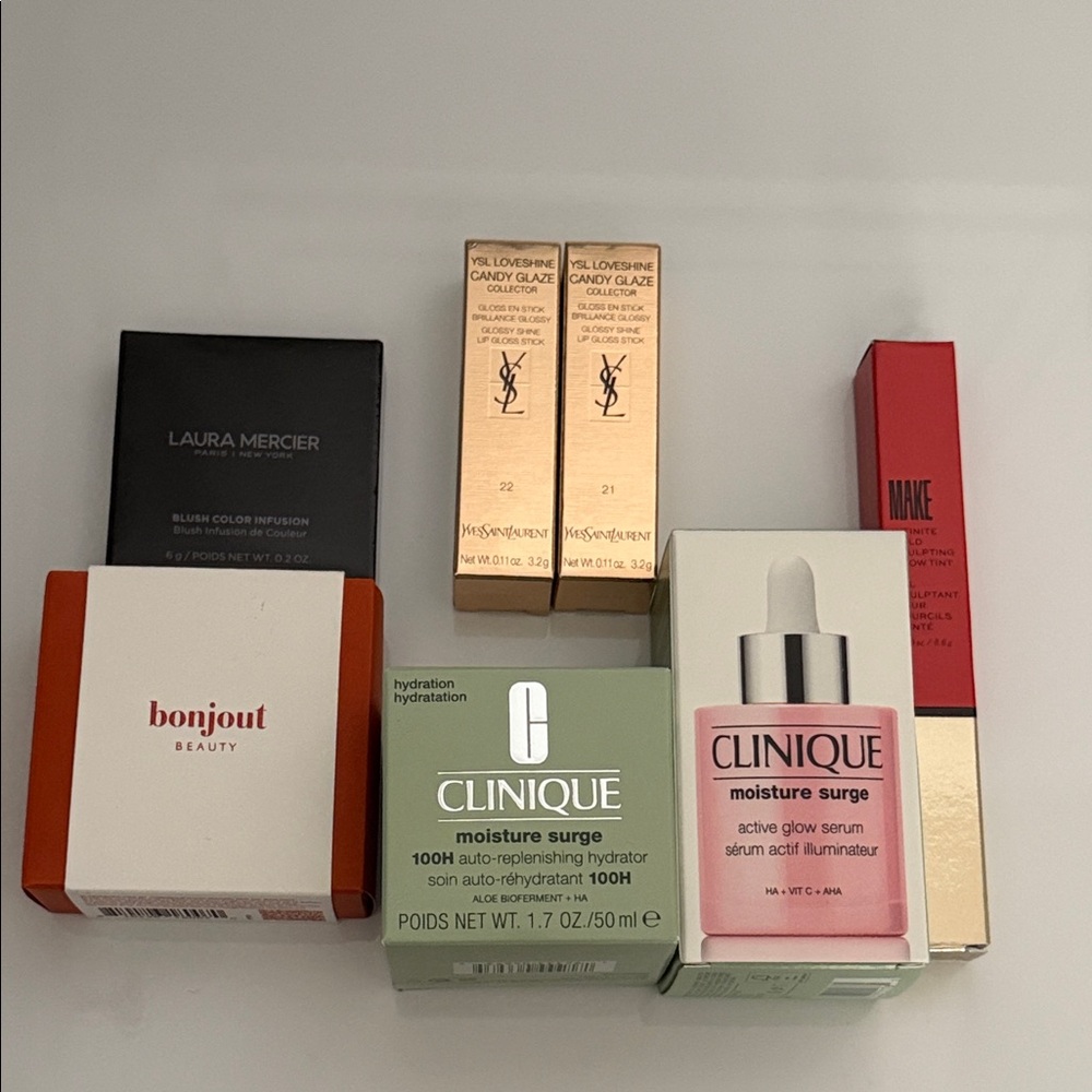 7 Item Bundle — CLINQUE, YSL, Laura Mercier, Bonjout, MAKE